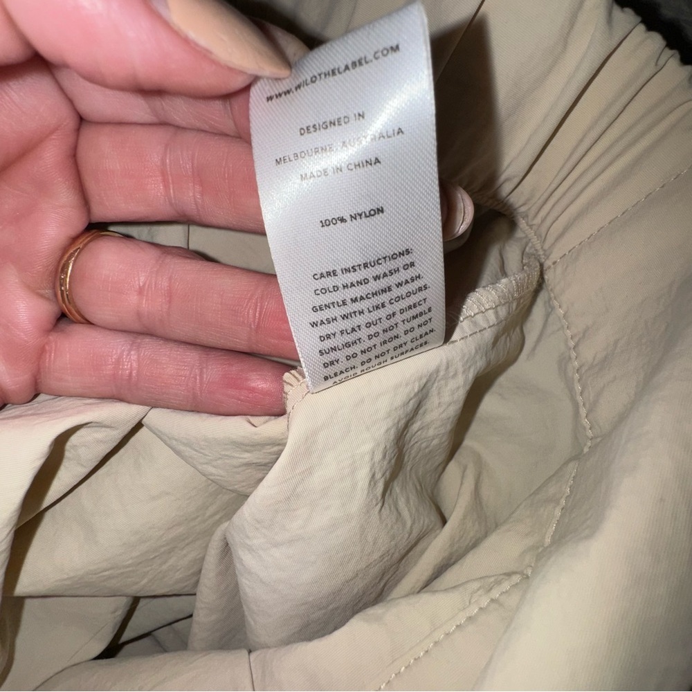 WILO The Label Parachute Fly Cargo Pants Clay XS NWT Nylon Streetwear - Picture 10 of 11